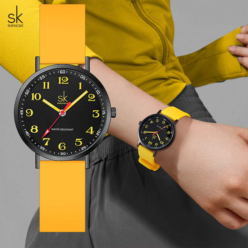 SK Women’s Sports Quartz Watch – Waterproof Silicone Strap, Lightweight Wristwatch