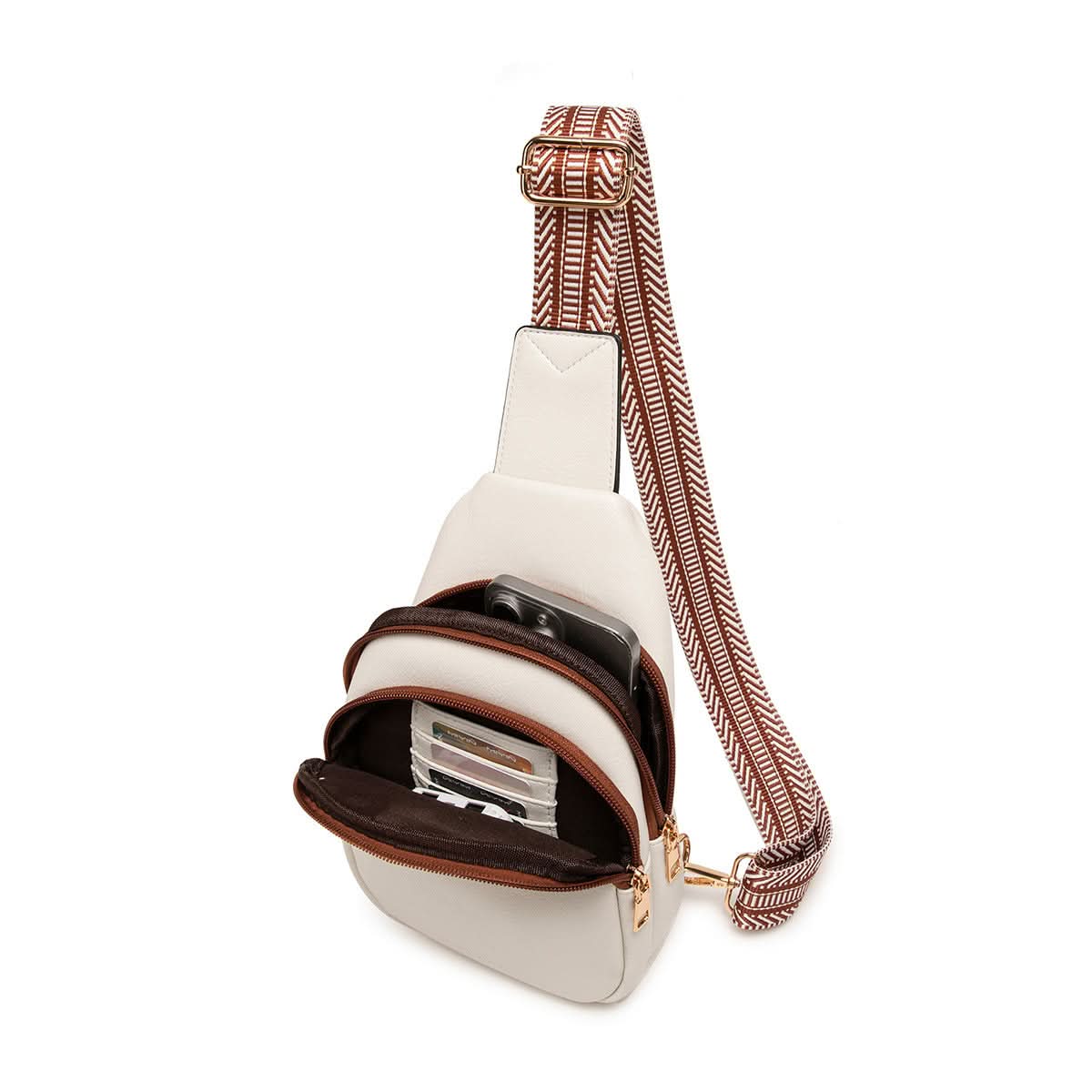 Women's Retro Crossbody Chest Bag – Wide Shoulder Strap