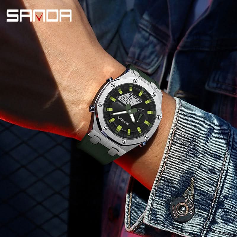 Men's Waterproof Sports Watch – Octagonal Design