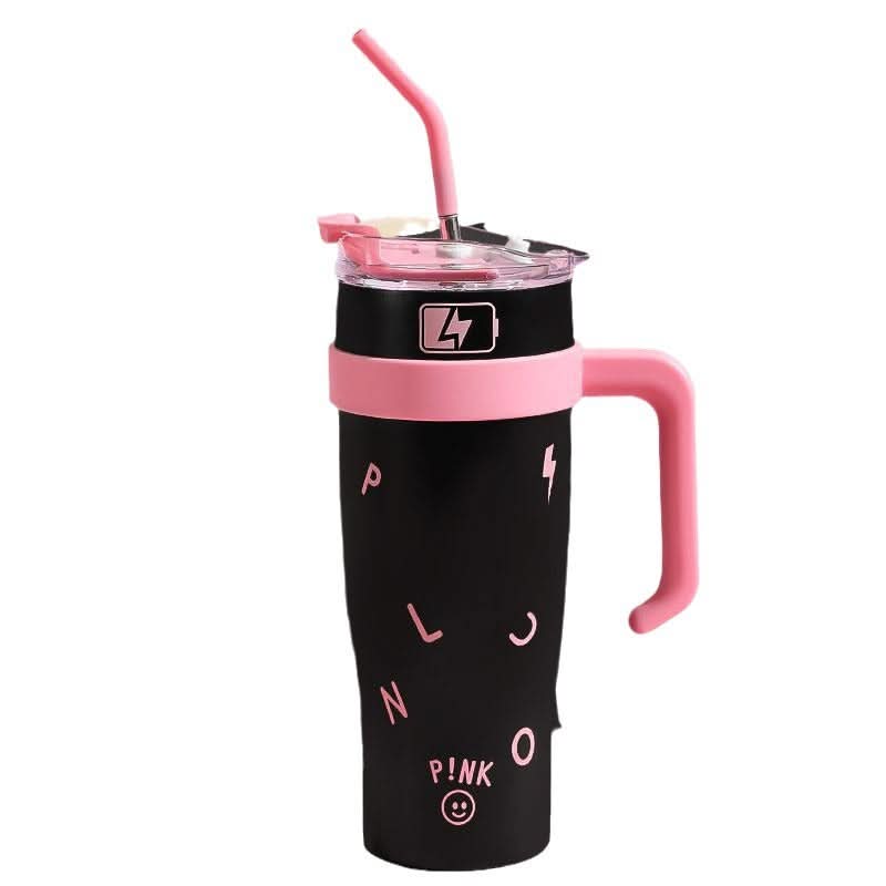40oz Insulated Tumbler with Handle & Straw