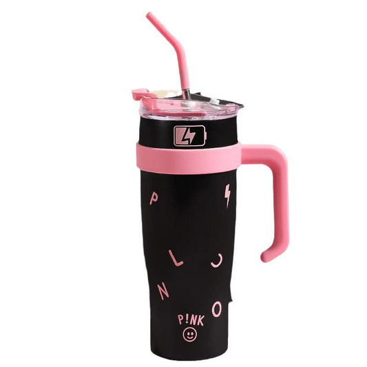 40oz Insulated Tumbler with Handle & Straw
