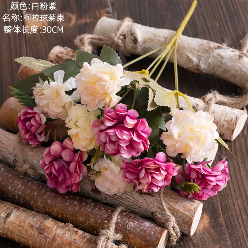 Set of 2 pcs. Ball Chrysanthemum Artificial Flower Bunch