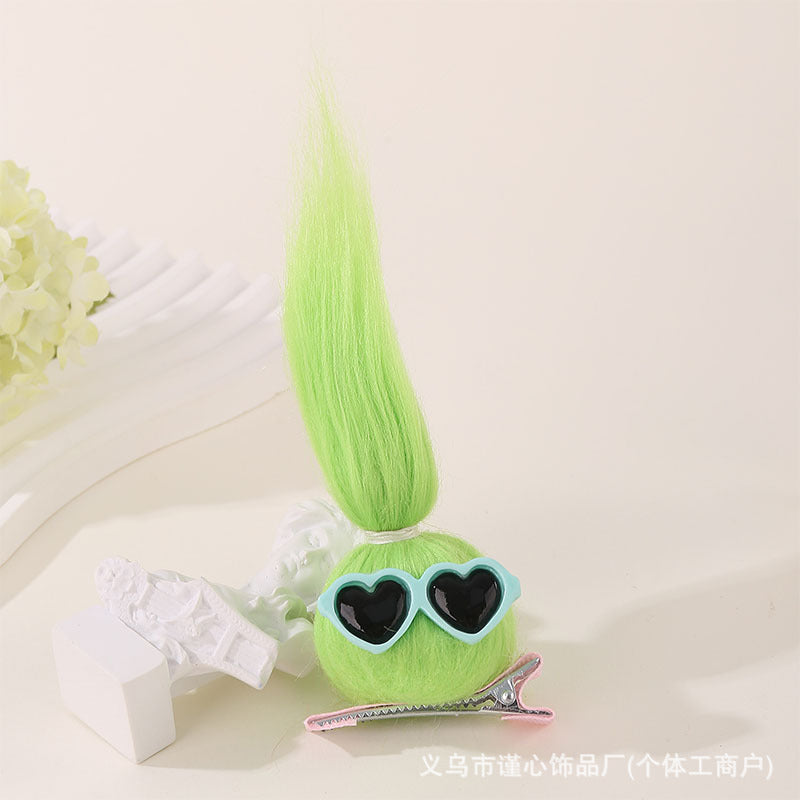 Plush Cute Doll Hair Clips – Handmade Dopamine Duckbill Clips for Girls (Pack of 8)