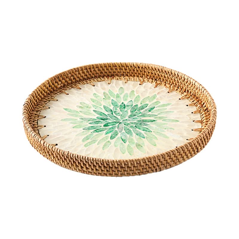 Handmade Rattan Shell Tray - Multi-Functional Fruit & Snack Storage