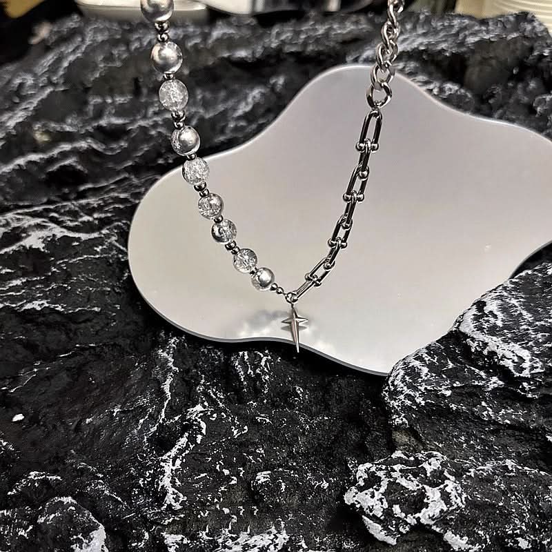 Men’s Hip-hop Style Pearl Cross Necklace – Clavicle Chain