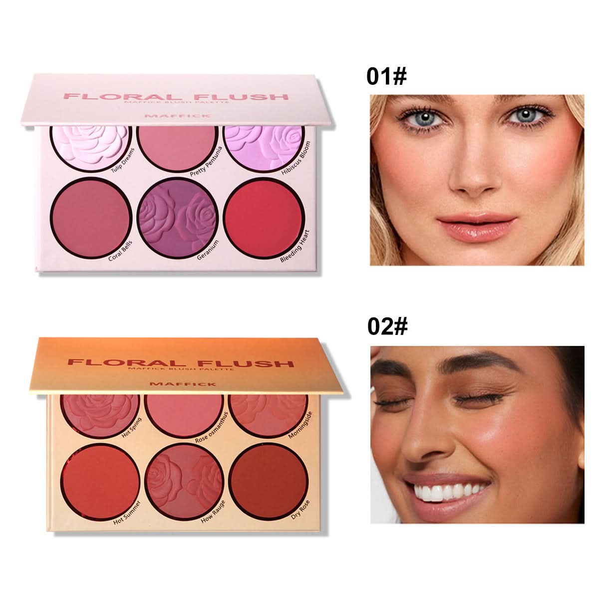 Flower Red Blush Palette – Matte Rouge for All Skin Tones