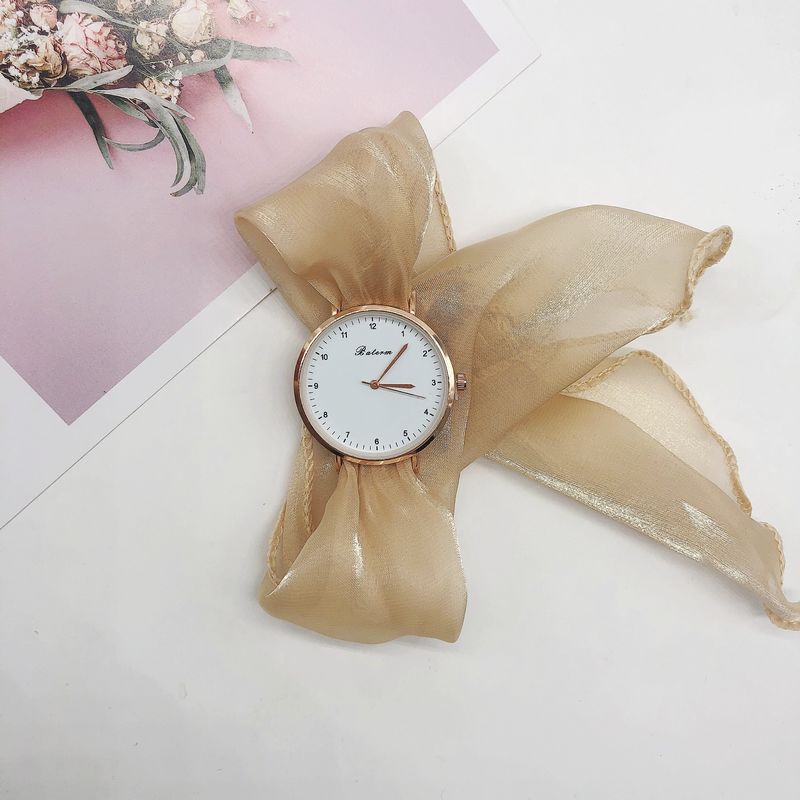 Women’s Solid Color Ribbon Strap Watch – DIY Handmade Fairy Style, World Time