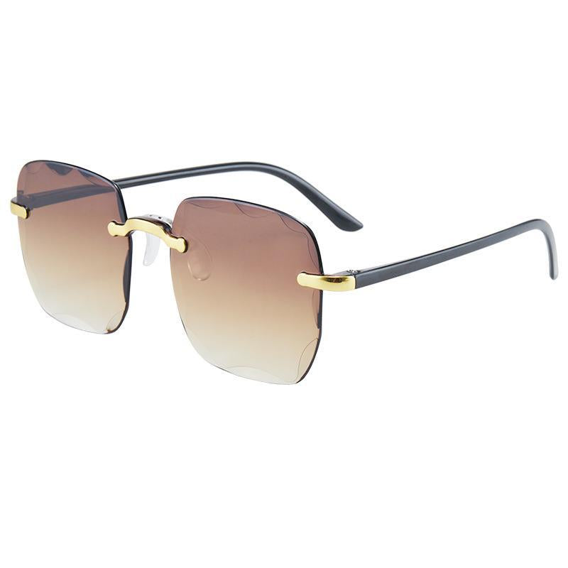 Women’s Frameless Box Sunglasses – UV Protection Cut-Edge Fashion Shades