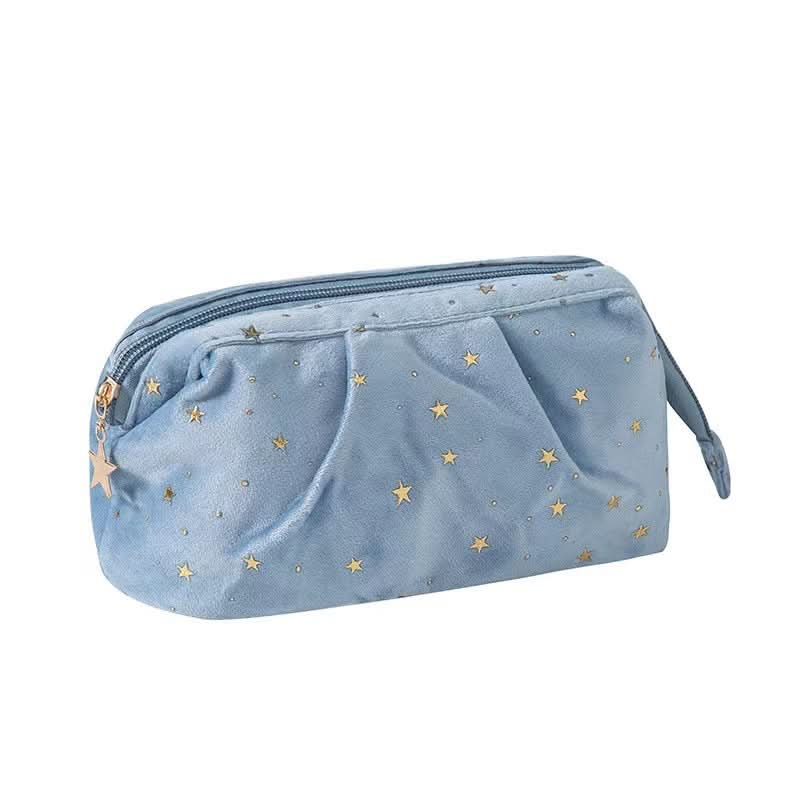 Velvet Makeup & Toiletry Bag - Portable Cosmetics Storage