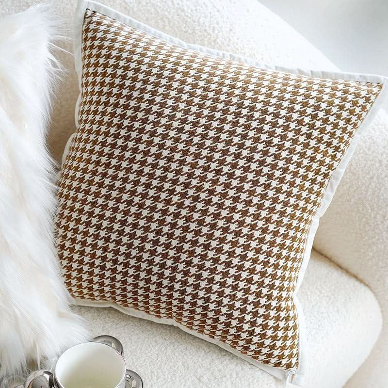 1 pc Premium High-Grade Retro Brown Plant Oatmeal Cream Sofa Pillow Cover