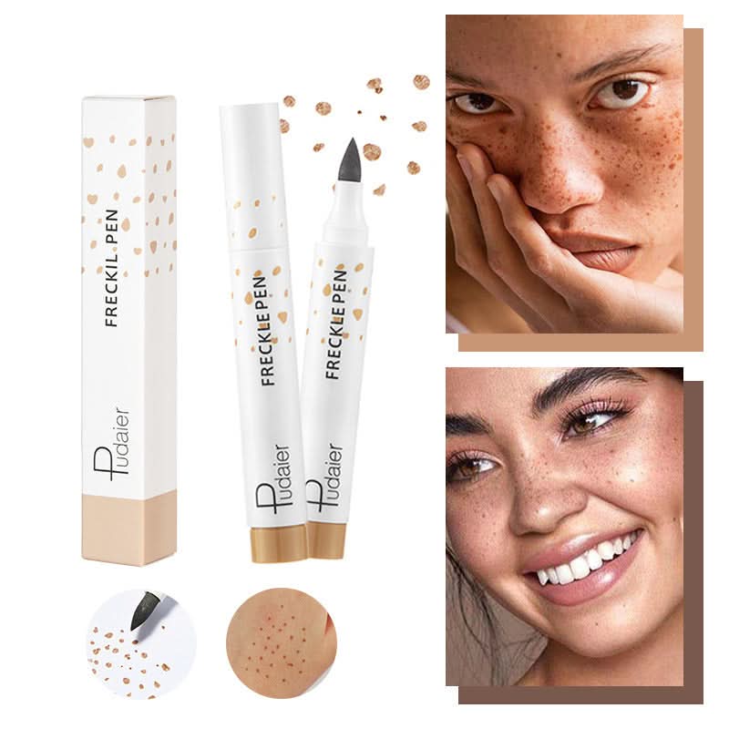 Pudaier Waterproof Freckle Pen – Natural, Easy-to-Use Faux Freckles Makeup (Pack of 2)