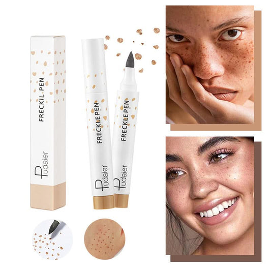 Pudaier Waterproof Freckle Pen – Natural, Easy-to-Use Faux Freckles Makeup (Pack of 2)