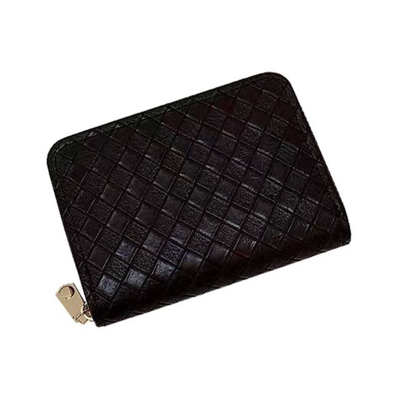Woven Accordion Card Holder Wallet- Zipper Wallet