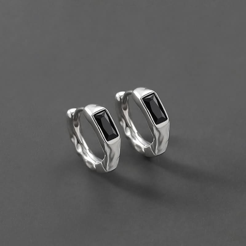 Men’s Black Hoop Earrings - Non-Pierced Ear Clips