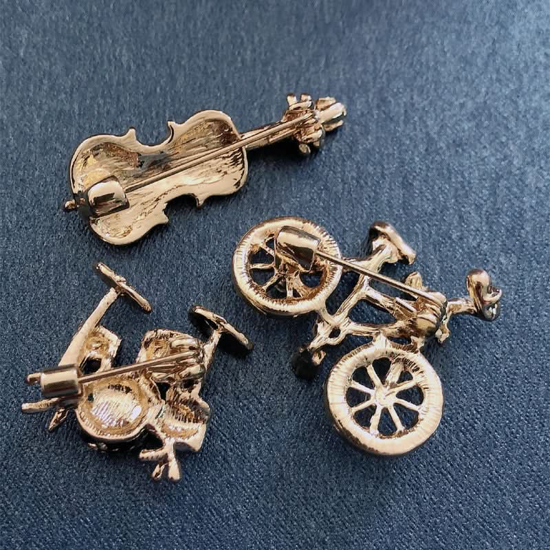 Vintage Alloy Rhinestone Brooch – For Jackets, Bags & Suits