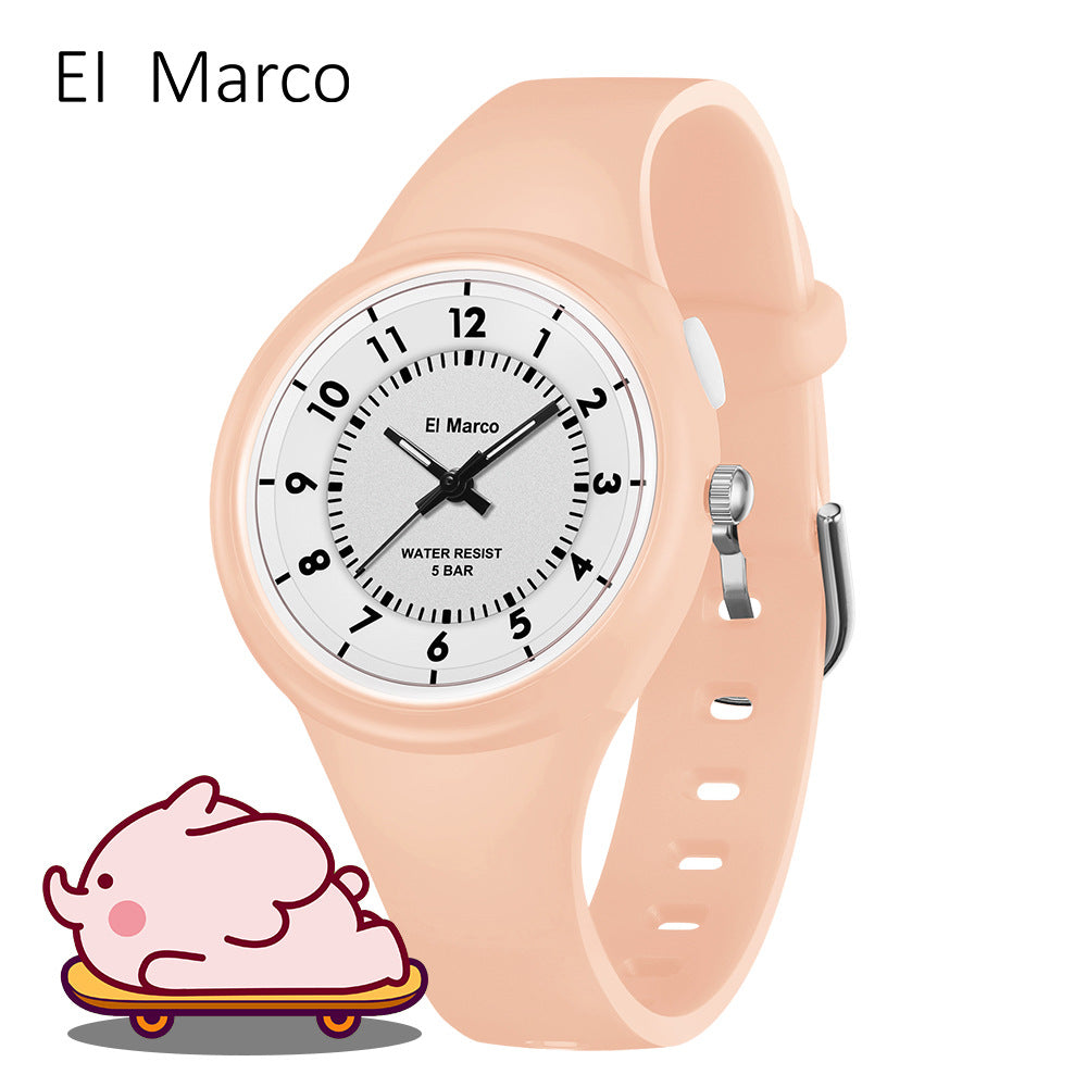 EL Marco Luminous Waterproof Quartz Watch – Kids Fashion Student Wristwatch