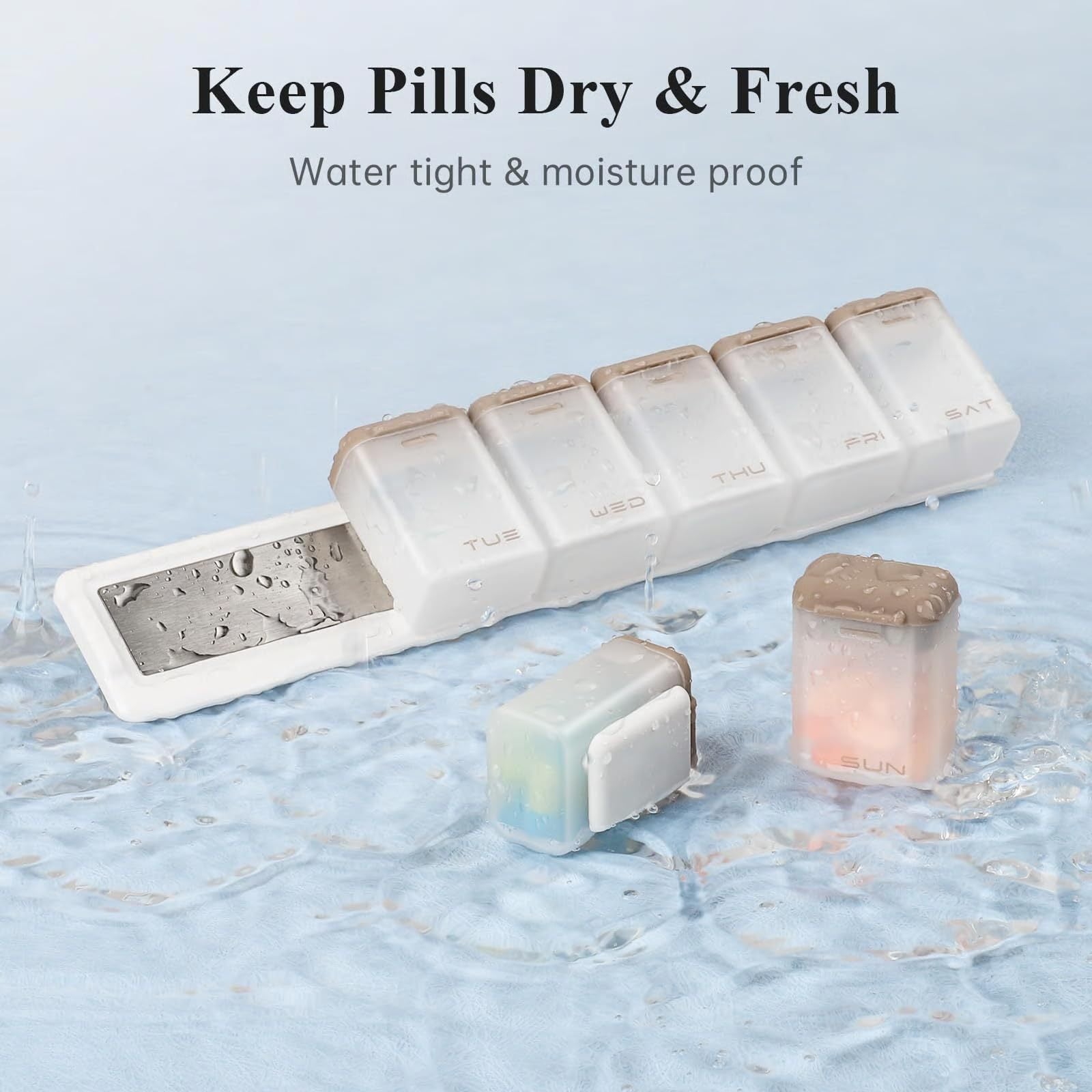 Magnetic Weekly Pill Organizer – Compact ABS Medicine Box for Daily Sorting & Storage