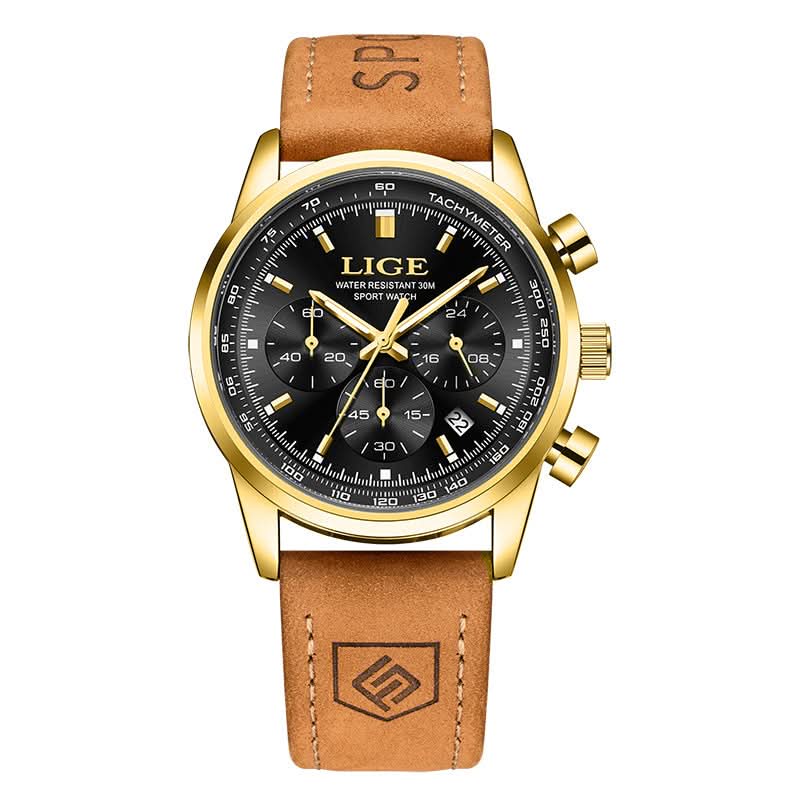 Men’s Luxury Business Quartz Watch – 3-Dial Chronograph