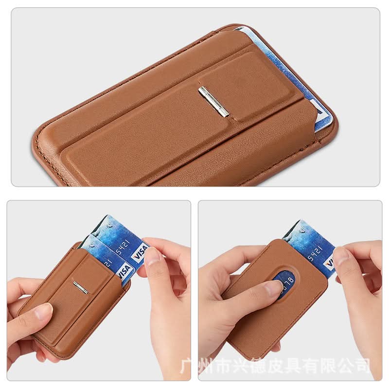 MagSafe Magnetic Card Holder with Hinge Stand – Slim Wallet