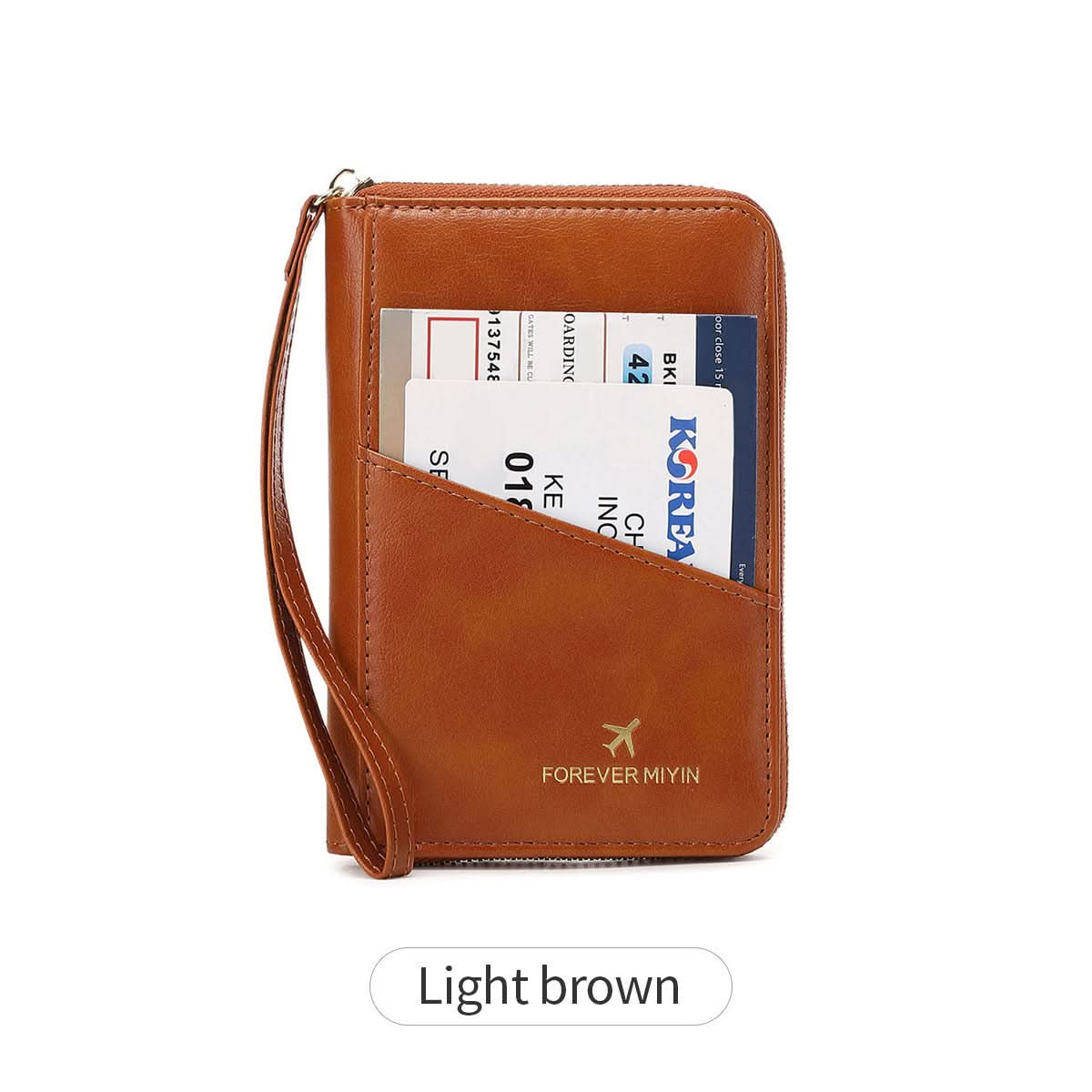 RFID Blocking Travel Passport Holder – Compact Zippered Wallet