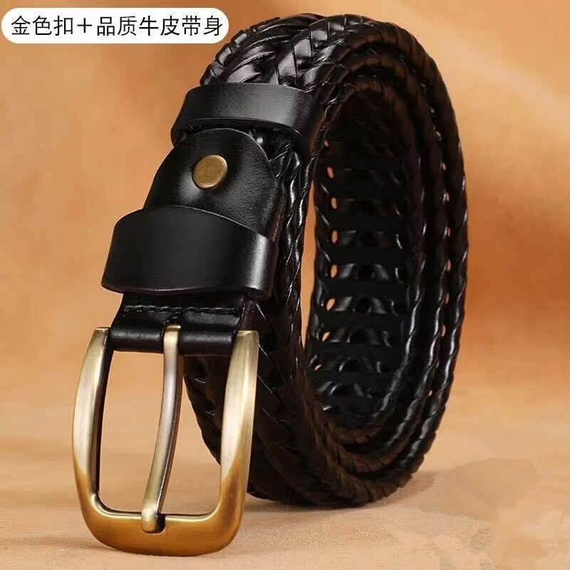 Hand-Woven Leather Belt for Men & Women