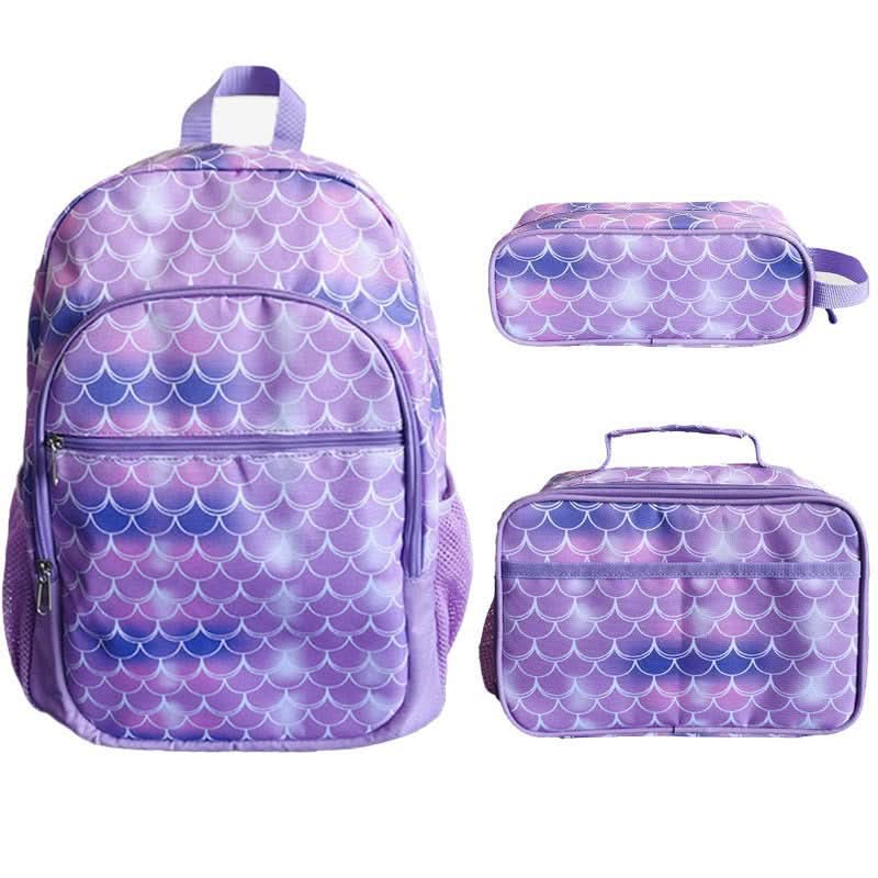 Cute Kids School Backpack Set – Oxford Cloth School Bag with Lunch Bag & Pencil Case (3-piece)