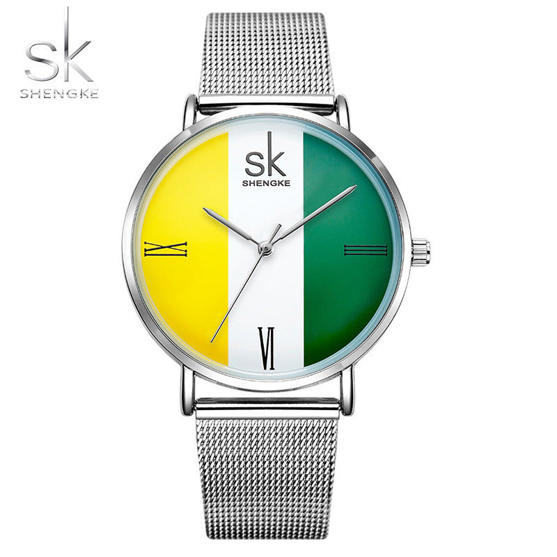 SK Elegant Women’s Quartz Watch – European Style Waterproof Wristwatch with Alloy Strap