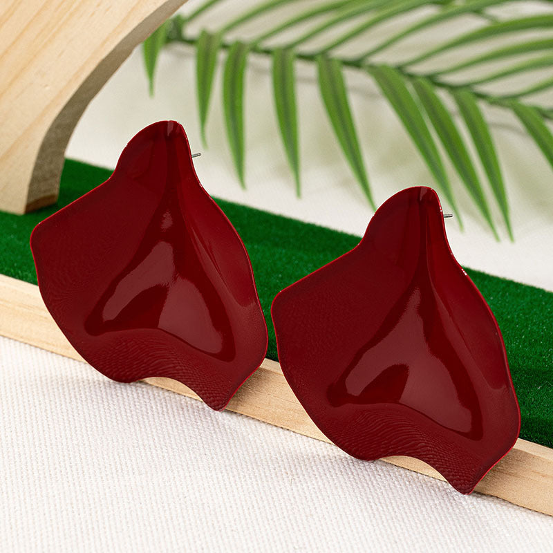 Rose Petal Earrings for Women – Alloy Geometric Luxury Statement Jewelry
