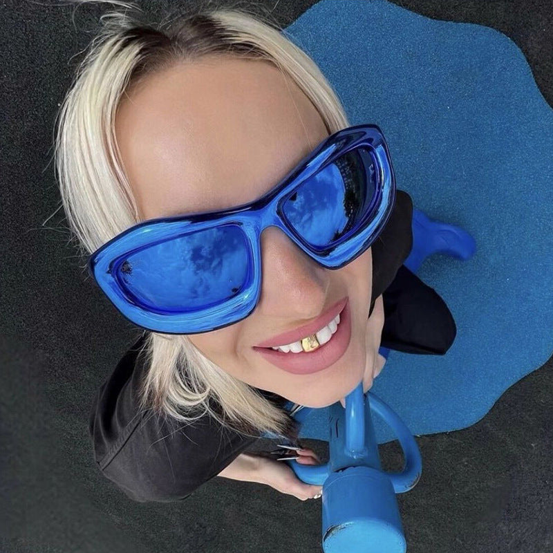 [Quantum] Chrome Oversized Sunglasses
