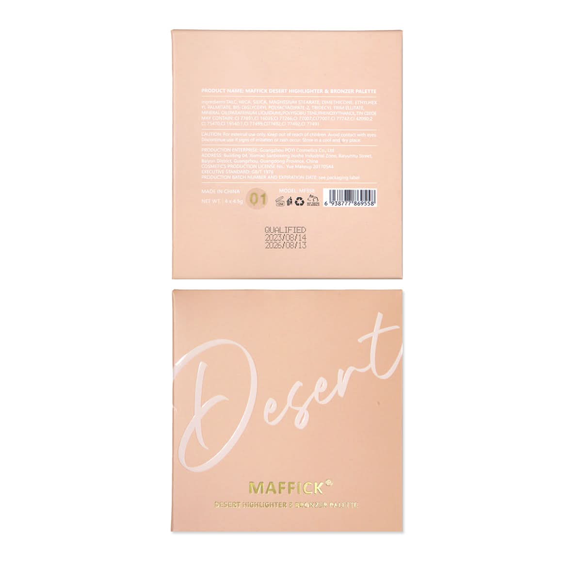 Maffick Desert Highlighter Palette – 4-Color Contouring & Brightening Tray for Skin Tone