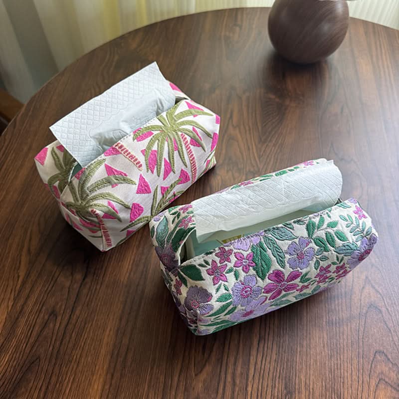 Creative Fabric Tissue Box Cover – Stylish Dust-Proof Tissue Holder for Home & Car