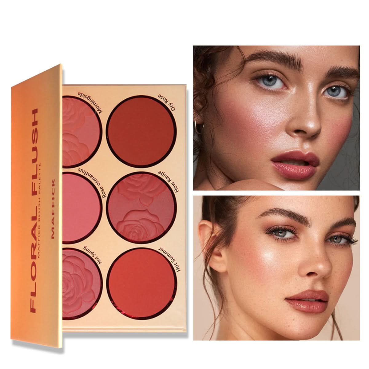 Flower Red Blush Palette – Matte Rouge for All Skin Tones