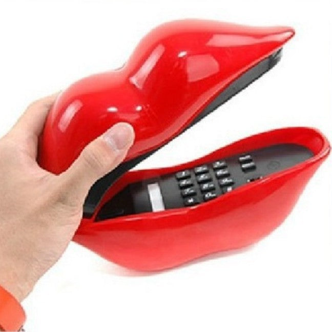Vintage Lip-Shaped Retro Landline Phone – Stylish Cartoon Design