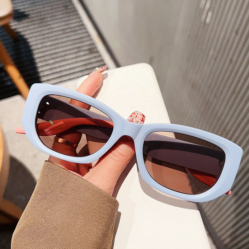 Square Sunglasses for Women – UV400 Blue Retro Fashion Shades for Round Faces