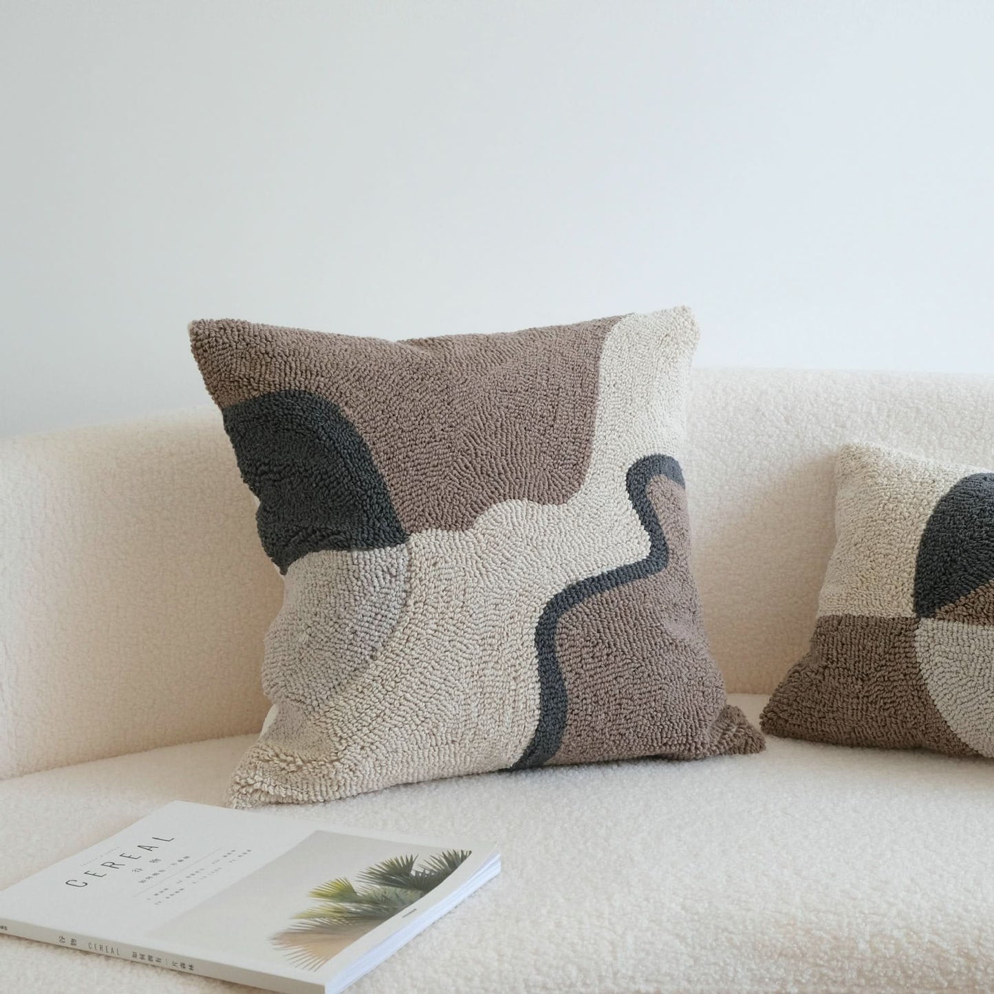 Loop Velvet Pillow - Simple Modern Geometric Contrast Color Waist Cushion