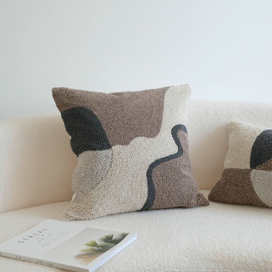 Loop Velvet Pillow - Simple Modern Geometric Contrast Color Waist Cushion