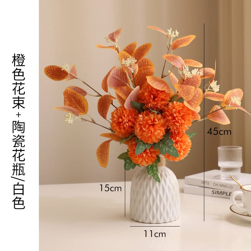 Ceramic Vase with Artificial Flowers