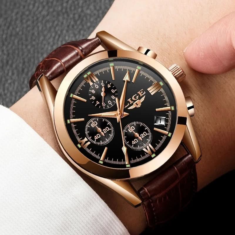 Men’s Quartz Chronograph Watch – Stainless Steel Business Timepiece