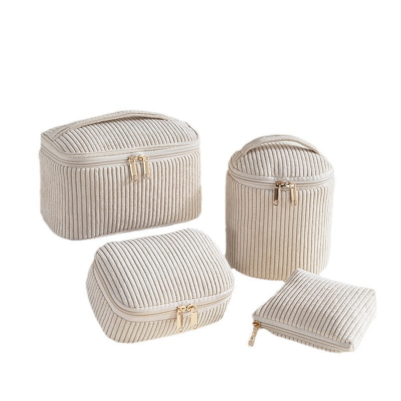 Velvet Cosmetic Bag Set – 4-Piece Travel Makeup Organizer for Women