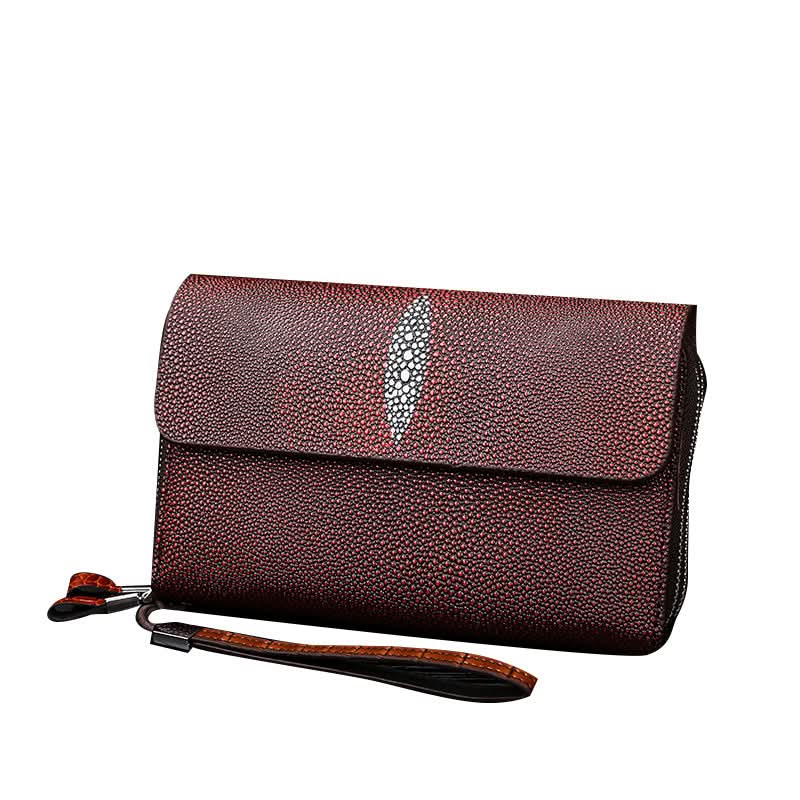 Men's PU Leather Business Clutch – Double Zipper Multi-Card Slot