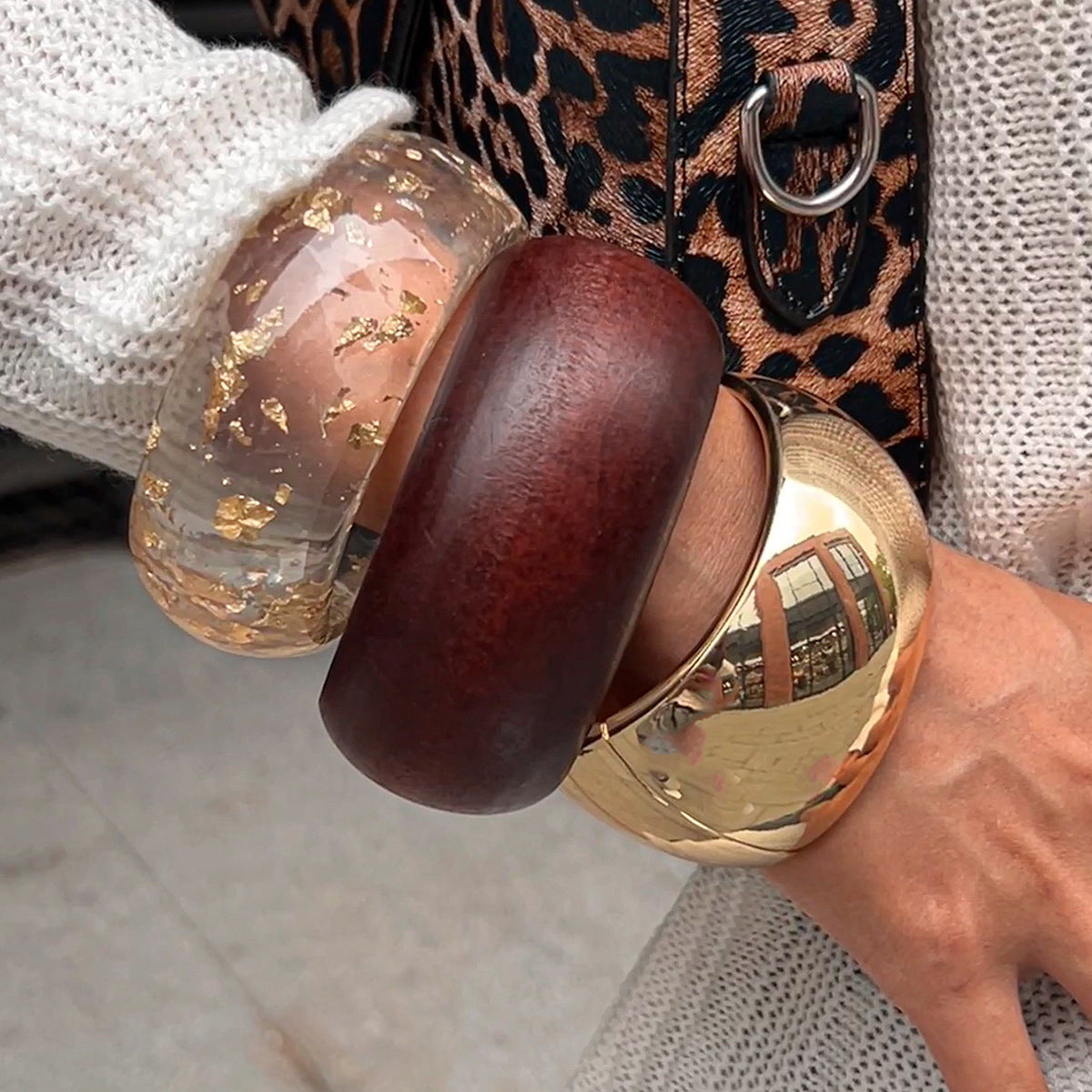 Fashion Bracelet for Women – Wide Geometric Cuff Statement Jewelry, European Style Design