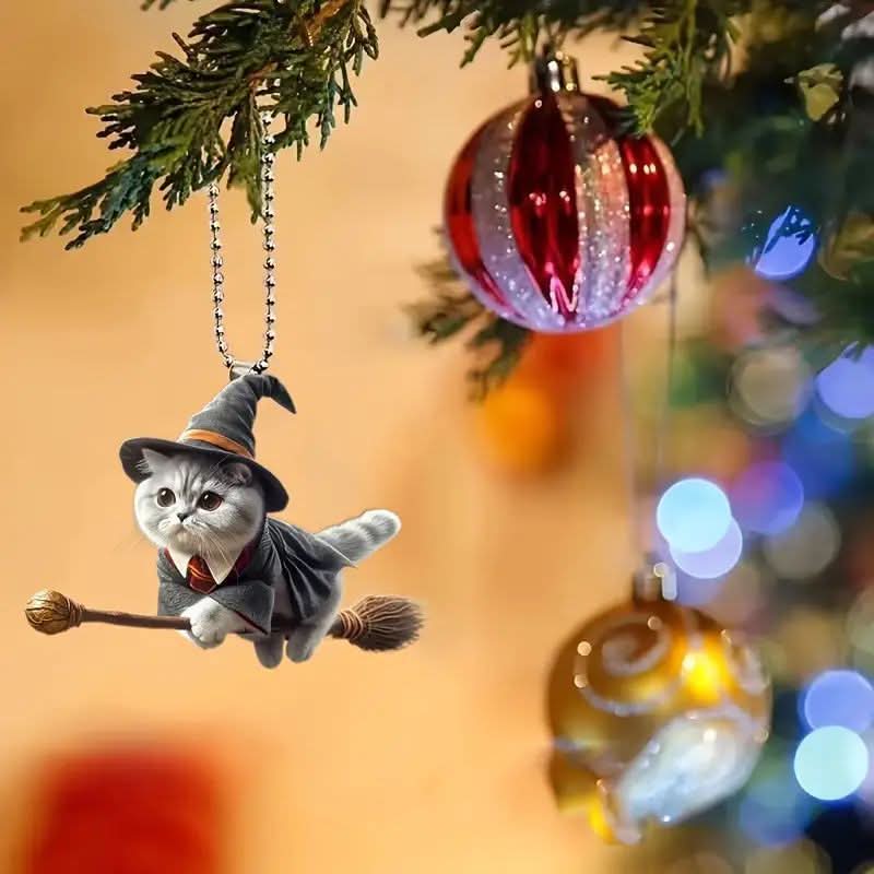 Magic Cat Acrylic Car Pendant Keychain