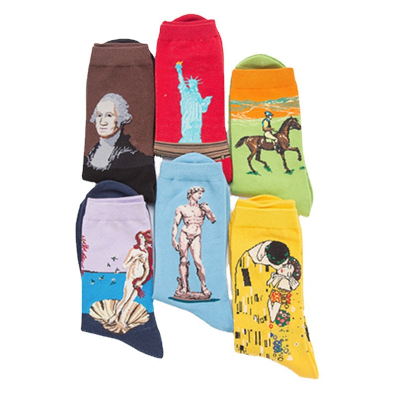 Unisex Cotton Crew Socks – Character Series Fashion Casual Socks (41–46)