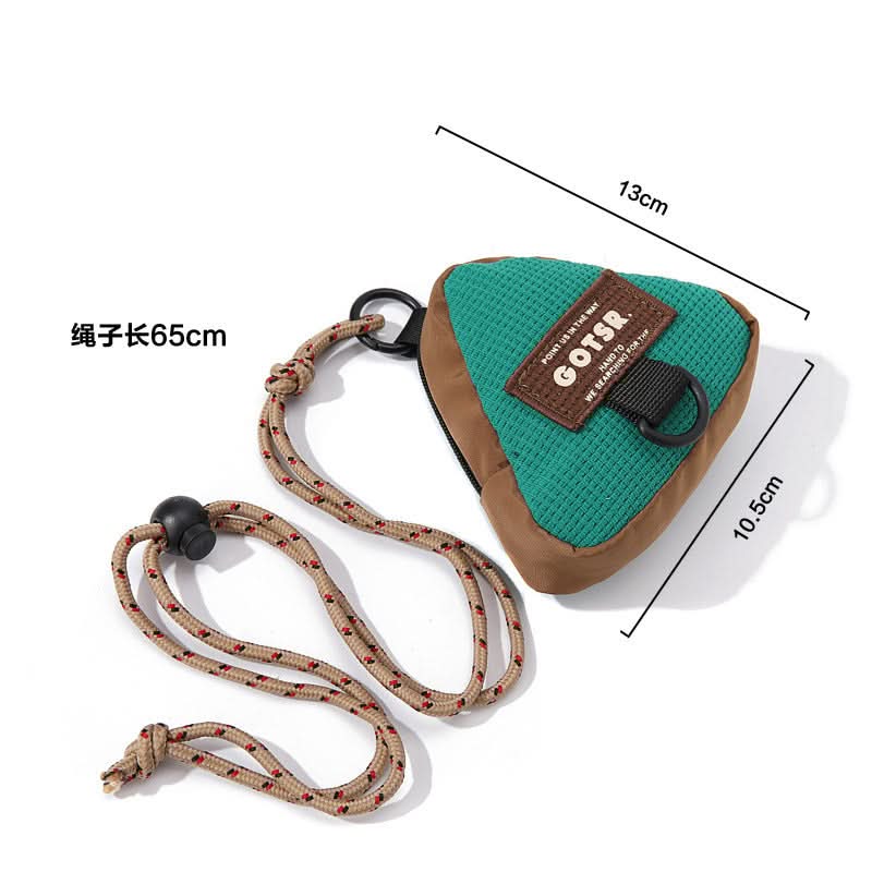 Triangle Coin Purse & Key Bag – Compact Neck & Shoulder Pouch