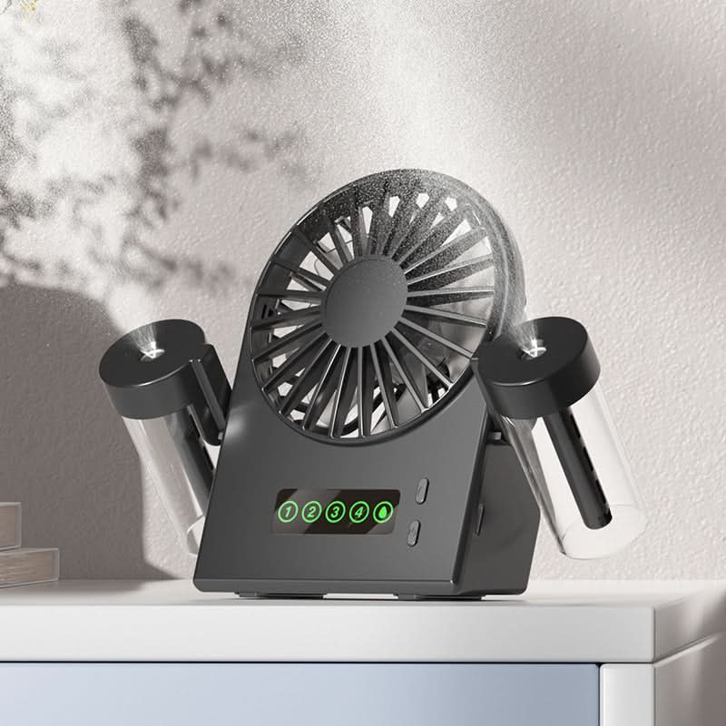 Mini USB Mist Fan – Portable Rechargeable Spray Cooling Fan