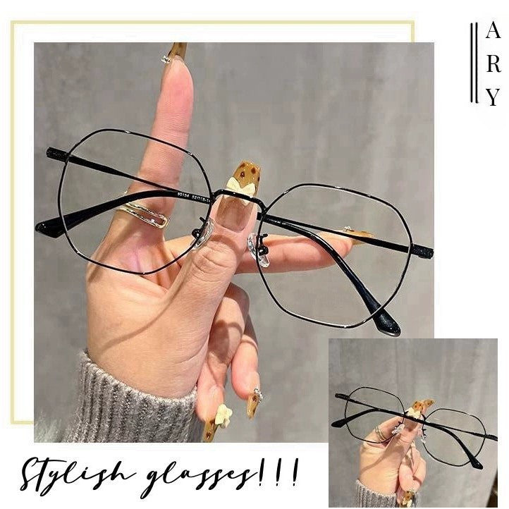 Ultra-Light Polygon Titanium Glasses Frame for Women – Anti-Blue Light Myopia Eyewear