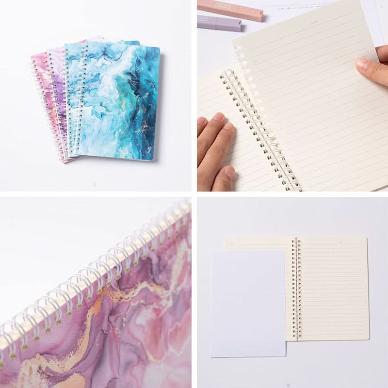 Marble Pattern Coil Notebooks - Pack of 4