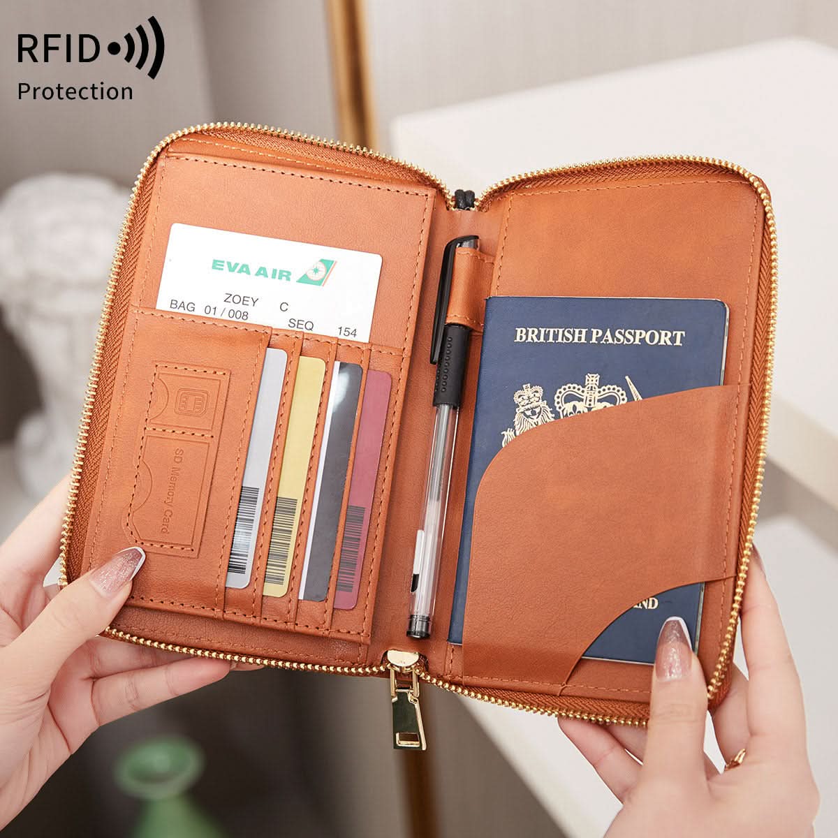 RFID Blocking Passport Holder – Waterproof Travel Wallet With Multi-Card Storage