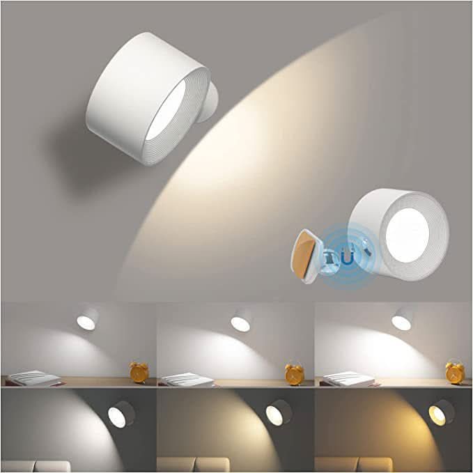 360° Rotating Touch Night Light - Dimmable Bedside Reading Lamp