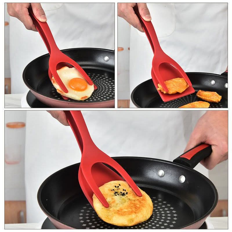 2-in-1 Nylon Spatula and Food Tongs